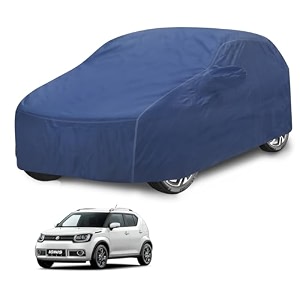 car cover compatible with maruti ignis with mirror pocket water resistant triple stitched ignis car cover- plain navy