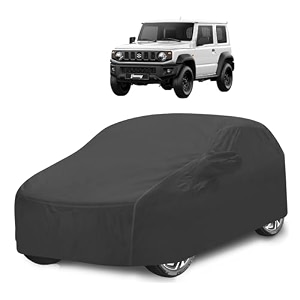 car cover compatible with maruti jimny with mirror pocket water resistant triple stitched jimny car cover- grey