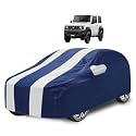 Car Cover Compatible with Maruti Jimny with Mirror Pocket, Water Resistant, Triple Stitched, Jimny Car Cover- Navy-White