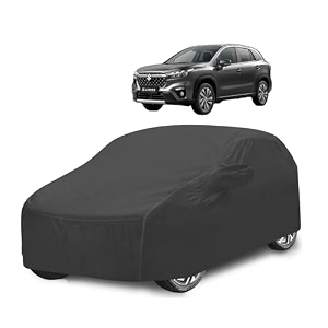 car cover compatible with maruti s-cross with mirror pocket water resistant triple stitched s-cross car cover- grey