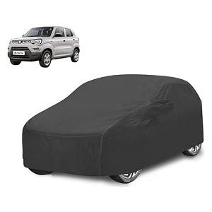 car cover compatible with maruti s-presso with mirror pocket water resistant triple stitched s-presso car cover- grey