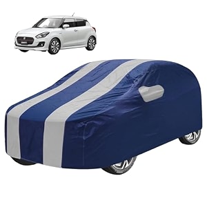 car cover compatible with maruti swift 2024 with mirror pocket water resistant triple stitched swift car cover- plain silver