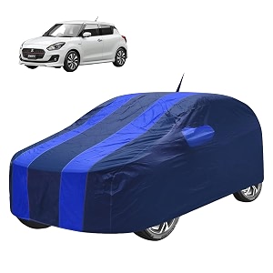 car cover compatible with maruti swift 2024 with mirror pocket water resistant triple stitched swift car cover- navy-blue