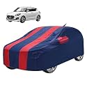 Car Cover Compatible with Maruti Swift 2024 with Mirror Pocket, Water Resistant, Triple Stitched, Swift Car Cover- Navy-Red
