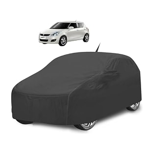 car cover compatible with maruti swift model  2005-2017 with antenna amp mirror pocket water resistant triple stitched swift car cover- grey