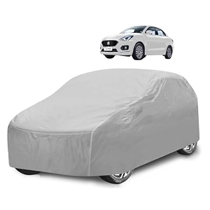 car cover compatible with maruti swift dzire model  2017-till date with mirror pocket water resistant triple stitched dzire car cover- plain silver