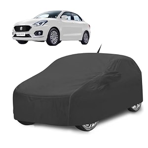 car cover compatible with maruti swift dzire model  2017-till date with mirror pocket water resistant triple stitched dzire car cover- grey