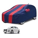 Car Cover Compatible with Maruti Swift Dzire (Model : 2017-Till Date) with Mirror Pocket, Water Resistant, Triple Stitched, Dzire Car Cover- Navy-Red