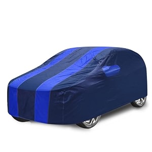 car cover compatible with maruti vitara brezza model  2015-2021 with mirror pocket water resistant triple stitched brezza car cover- navy-blue