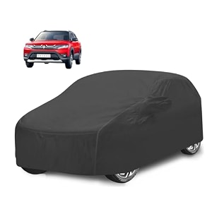 car cover compatible with maruti vitara brezza model  2015-2021 with mirror pocket water resistant triple stitched brezza car cover- grey