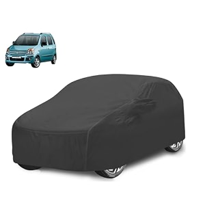 car cover compatible with maruti wagonr model  2000-2018 with mirror pocket water resistant triple stitched wagonr car cover- grey
