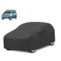 Car Cover Compatible with Maruti Wagonr (Model : 2000-2018) with Mirror Pocket, Water Resistant, Triple Stitched, Wagonr Car Cover- Grey