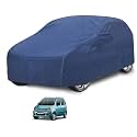 Car Cover Compatible with Maruti Wagonr (Model : 2000-2018) with Mirror Pocket, Water Resistant, Triple Stitched, Wagonr Car Cover- Plain Navy
