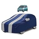 Car Cover Compatible with Maruti Wagonr (Model : 2000-2018) with Mirror Pocket, Water Resistant, Triple Stitched, Wagonr Car Cover- Navy Silver