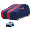 Car Cover Compatible with Maruti Wagonr (Model : 2019-Till Date) with Mirror Pocket, Water Resistant, Triple Stitched, Wagonr Car Cover- Navy-Red