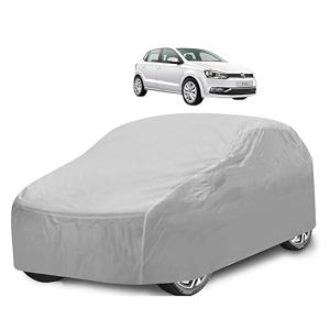 car cover compatible with polo with mirror pocket water resistant triple stitched polo car cover- plain silver
