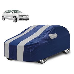 car cover compatible with polo with mirror pocket water resistant triple stitched polo car cover- navy silver