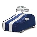 Car Cover Compatible with Polo with Mirror Pocket, Water Resistant, Triple Stitched, Polo Car Cover- Navy-White