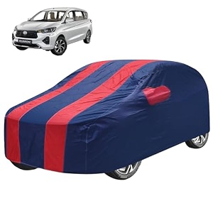 car cover compatible with rumion with mirror pocket water resistant triple stitched rumion car cover- navy-red