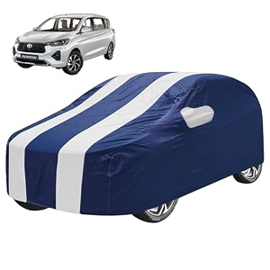 car cover compatible with rumion with mirror pocket water resistant triple stitched rumion car cover- navy-white