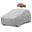 Car Cover Compatible with Skoda Kushaq with Mirror Pocket, Water Resistant, Triple Stitched, Kushaq Car Cover- Plain Silver