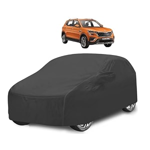 car cover compatible with skoda kushaq with mirror pocket water resistant triple stitched kushaq car cover- grey