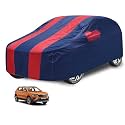 Car Cover Compatible with Skoda Kushaq with Mirror Pocket, Water Resistant, Triple Stitched, Kushaq Car Cover- Navy-Red