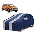Car Cover Compatible with Skoda Kushaq with Mirror Pocket, Water Resistant, Triple Stitched, Kushaq Car Cover- Navy Silver