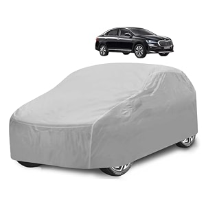 car cover compatible with skoda slavia with mirror pocket water resistant triple stitched slavia car cover- plain silver
