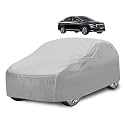 Car Cover Compatible with Skoda Slavia with Mirror Pocket, Water Resistant, Triple Stitched, Slavia Car Cover- Plain Silver