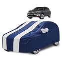 Car Cover Compatible with Taigun with Mirror Pocket, Water Resistant, Triple Stitched, Taigun Car Cover- Navy-White