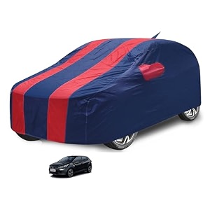 car cover compatible with tata altroz with antenna amp mirror pocket water resistant triple stitched altroz car cover- navy-red