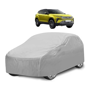 car cover compatible with tata harrier model  2019-till date with mirror pocket water resistant triple stitched harrier car cover- plain silver