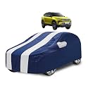 Car Cover Compatible with Tata Harrier (Model : 2019-Till Date) with Mirror Pocket, Water Resistant, Triple Stitched, Harrier Car Cover- Navy-White