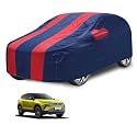 Car Cover Compatible with Tata Harrier (Model : 2019-Till Date) with Mirror Pocket, Water Resistant, Triple Stitched, Harrier Car Cover- Navy-Red