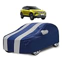Car Cover Compatible with Tata Harrier (Model : 2019-Till Date) with Mirror Pocket, Water Resistant, Triple Stitched, Harrier Car Cover- Navy Silver