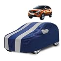 Car Cover Compatible with Tata Nexon with Mirror Pocket, Water Resistant, Triple Stitched, Nexon Car Cover- Navy Silver