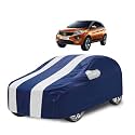 Car Cover Compatible with Tata Nexon with Mirror Pocket, Water Resistant, Triple Stitched, Nexon Car Cover- Navy-White