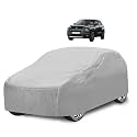 Car Cover Compatible with Tata Punch with Mirror Pocket, Water Resistant, Triple Stitched, Punch Car Cover- Plain Silver