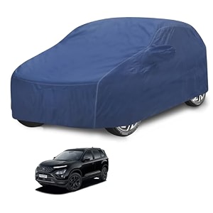 car cover compatible with tata safari model  2023-till date with mirror pocket water resistant triple stitched safari car cover- plain navy