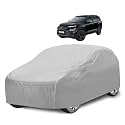 Car Cover Compatible with Tata Safari (Model : 2023-Till Date) with Mirror Pocket, Water Resistant, Triple Stitched, Safari Car Cover- Plain Silver