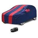 Car Cover Compatible with Tata Safari (Model : 2023-Till Date) with Mirror Pocket, Water Resistant, Triple Stitched, Safari Car Cover- Navy-Red