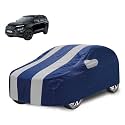 Car Cover Compatible with Tata Safari (Model : 2023-Till Date) with Mirror Pocket, Water Resistant, Triple Stitched, Safari Car Cover- Navy Silver