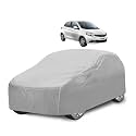 Car Cover Compatible with Tata Tiago with Mirror Pocket, Water Resistant, Triple Stitched, Tiago Car Cover- Plain Silver