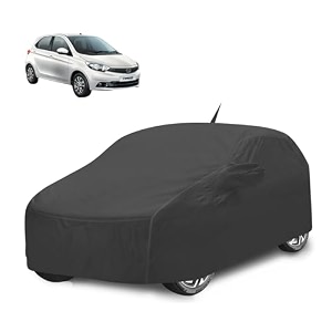 car cover compatible with tata tiago with antenna amp mirror pocket water resistant triple stitched tiago car cover- grey