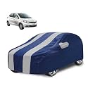 Car Cover Compatible with Tata Tiago with Mirror Pocket, Water Resistant, Triple Stitched, Tiago Car Cover- Navy Silver