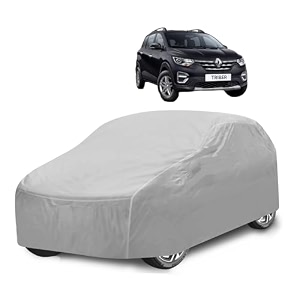 car cover compatible with triber with mirror pocket water resistant triple stitched triber car cover- plain silver