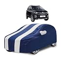 Car Cover Compatible with Triber with Mirror Pocket, Water Resistant, Triple Stitched, Triber Car Cover- Navy-White