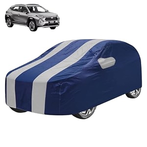 car cover compatible with urban cruiser taisor with mirror pocket water resistant triple stitched taisor car cover- plain silver