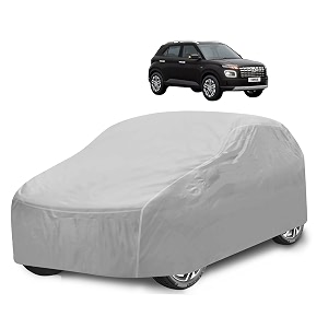 car cover compatible with venue with mirror pocket water resistant triple stitched venue car cover- plain silver